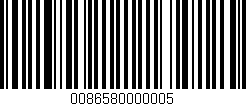 Código de barras (EAN, GTIN, SKU, ISBN): '0086580000005'