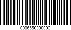 Código de barras (EAN, GTIN, SKU, ISBN): '0086650000003'