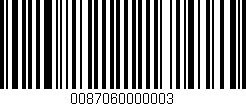 Código de barras (EAN, GTIN, SKU, ISBN): '0087060000003'