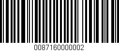 Código de barras (EAN, GTIN, SKU, ISBN): '0087160000002'