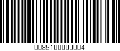 Código de barras (EAN, GTIN, SKU, ISBN): '0089100000004'