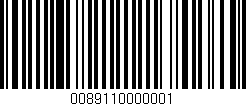 Código de barras (EAN, GTIN, SKU, ISBN): '0089110000001'