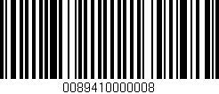 Código de barras (EAN, GTIN, SKU, ISBN): '0089410000008'