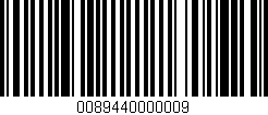 Código de barras (EAN, GTIN, SKU, ISBN): '0089440000009'