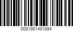 Código de barras (EAN, GTIN, SKU, ISBN): '0091661481994'