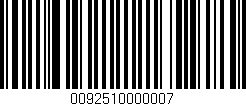 Código de barras (EAN, GTIN, SKU, ISBN): '0092510000007'