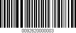 Código de barras (EAN, GTIN, SKU, ISBN): '0092620000003'