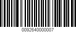 Código de barras (EAN, GTIN, SKU, ISBN): '0092640000007'