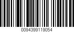 Código de barras (EAN, GTIN, SKU, ISBN): '0094399119054'