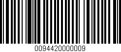 Código de barras (EAN, GTIN, SKU, ISBN): '0094420000009'