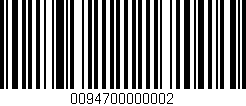 Código de barras (EAN, GTIN, SKU, ISBN): '0094700000002'