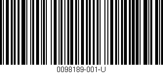 Código de barras (EAN, GTIN, SKU, ISBN): '0098189-001-U'