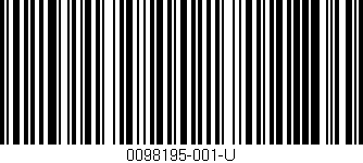 Código de barras (EAN, GTIN, SKU, ISBN): '0098195-001-U'