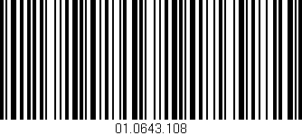 Código de barras (EAN, GTIN, SKU, ISBN): '01.0643.108'