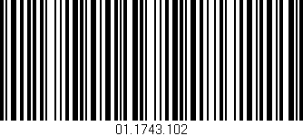 Código de barras (EAN, GTIN, SKU, ISBN): '01.1743.102'