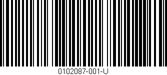 Código de barras (EAN, GTIN, SKU, ISBN): '0102087-001-U'