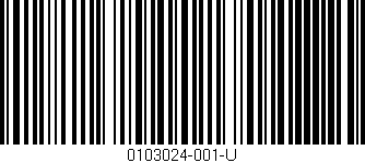 Código de barras (EAN, GTIN, SKU, ISBN): '0103024-001-U'