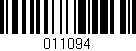 Código de barras (EAN, GTIN, SKU, ISBN): '011094'