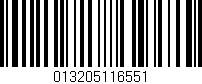 Código de barras (EAN, GTIN, SKU, ISBN): '013205116551'
