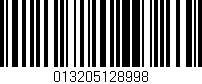 Código de barras (EAN, GTIN, SKU, ISBN): '013205128998'