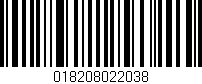 Código de barras (EAN, GTIN, SKU, ISBN): '018208022038'