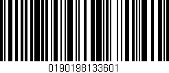 Código de barras (EAN, GTIN, SKU, ISBN): '0190198133601'