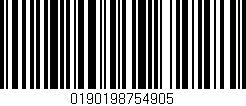 Código de barras (EAN, GTIN, SKU, ISBN): '0190198754905'