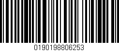 Código de barras (EAN, GTIN, SKU, ISBN): '0190198806253'