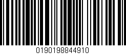 Código de barras (EAN, GTIN, SKU, ISBN): '0190198844910'