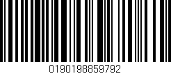 Código de barras (EAN, GTIN, SKU, ISBN): '0190198859792'