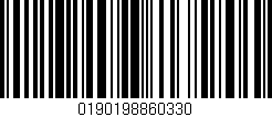 Código de barras (EAN, GTIN, SKU, ISBN): '0190198860330'