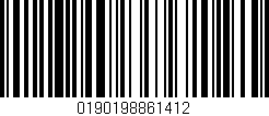 Código de barras (EAN, GTIN, SKU, ISBN): '0190198861412'