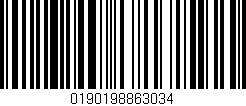 Código de barras (EAN, GTIN, SKU, ISBN): '0190198863034'