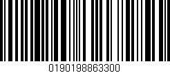 Código de barras (EAN, GTIN, SKU, ISBN): '0190198863300'