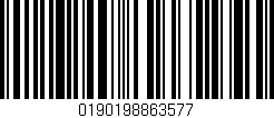 Código de barras (EAN, GTIN, SKU, ISBN): '0190198863577'