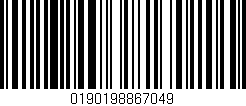 Código de barras (EAN, GTIN, SKU, ISBN): '0190198867049'