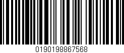 Código de barras (EAN, GTIN, SKU, ISBN): '0190198867568'