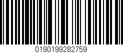 Código de barras (EAN, GTIN, SKU, ISBN): '0190199282759'