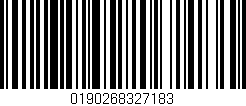 Código de barras (EAN, GTIN, SKU, ISBN): '0190268327183'