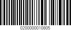 Código de barras (EAN, GTIN, SKU, ISBN): '0200000010805'