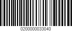Código de barras (EAN, GTIN, SKU, ISBN): '0200000033040'