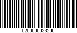 Código de barras (EAN, GTIN, SKU, ISBN): '0200000033200'