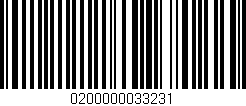 Código de barras (EAN, GTIN, SKU, ISBN): '0200000033231'