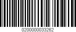 Código de barras (EAN, GTIN, SKU, ISBN): '0200000033262'