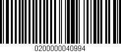 Código de barras (EAN, GTIN, SKU, ISBN): '0200000040994'