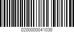 Código de barras (EAN, GTIN, SKU, ISBN): '0200000041038'