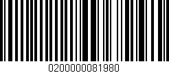 Código de barras (EAN, GTIN, SKU, ISBN): '0200000081980'