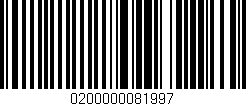 Código de barras (EAN, GTIN, SKU, ISBN): '0200000081997'