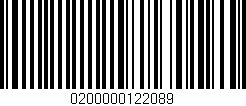 Código de barras (EAN, GTIN, SKU, ISBN): '0200000122089'