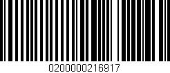 Código de barras (EAN, GTIN, SKU, ISBN): '0200000216917'